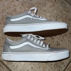 Vans Gray Canvas White Leather Unisex Sneakers